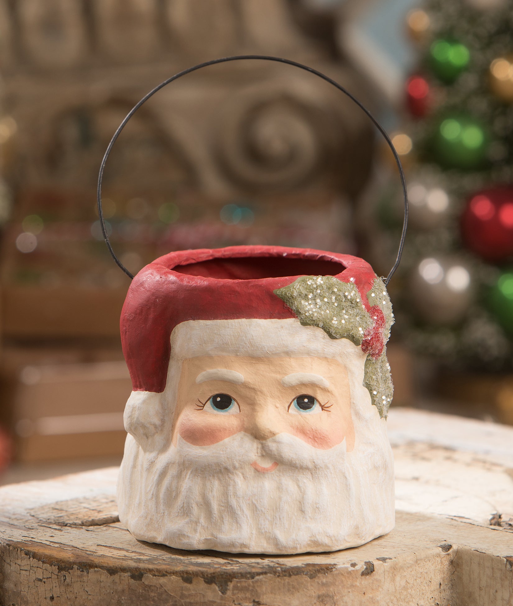 Holly Jolly Santa Bucket Small