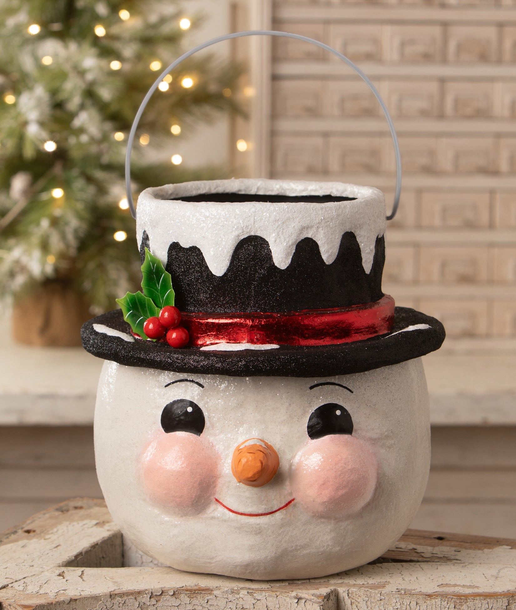Holly Hat Snowman Lg