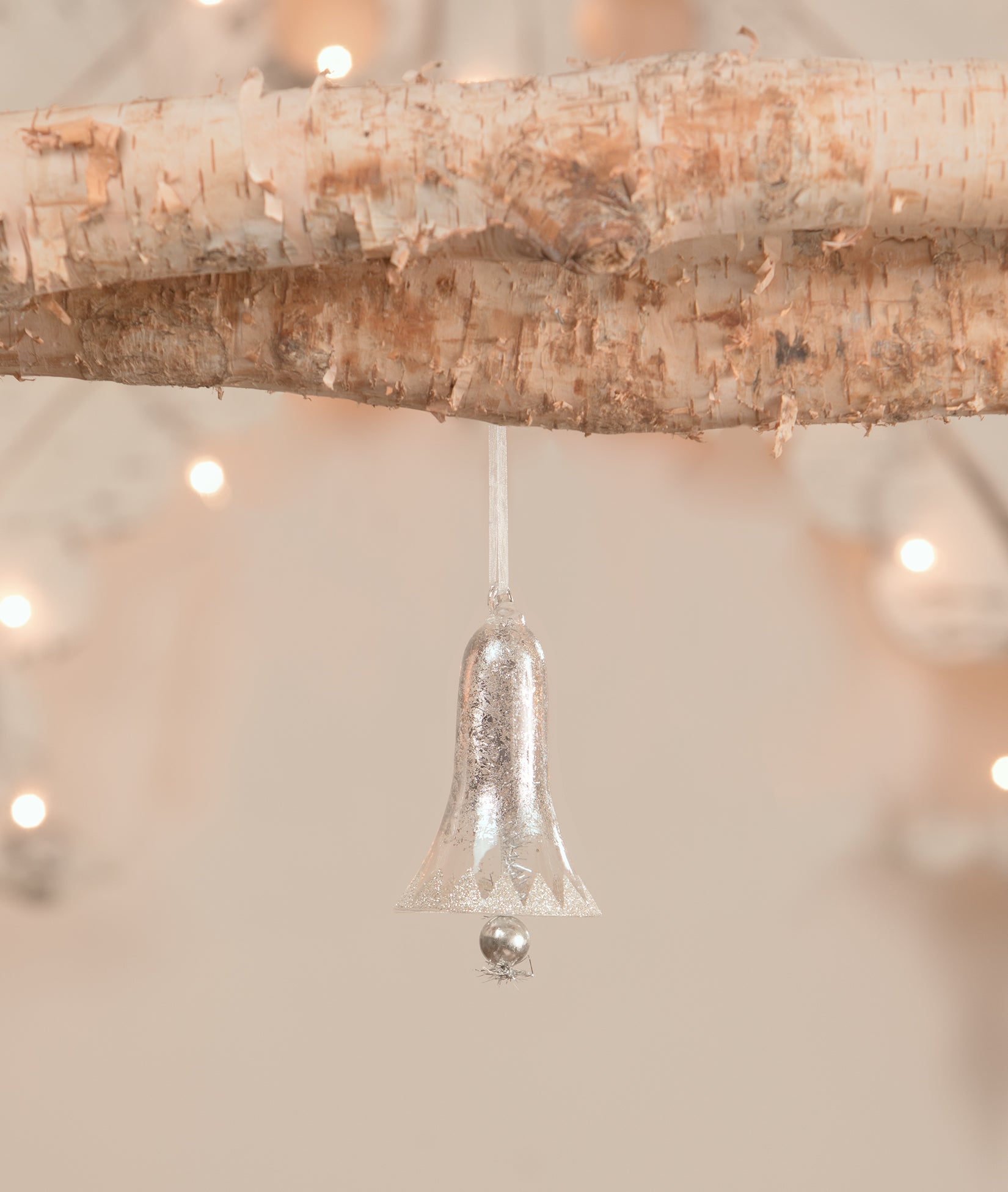 Metallic Silver Bell Ornament