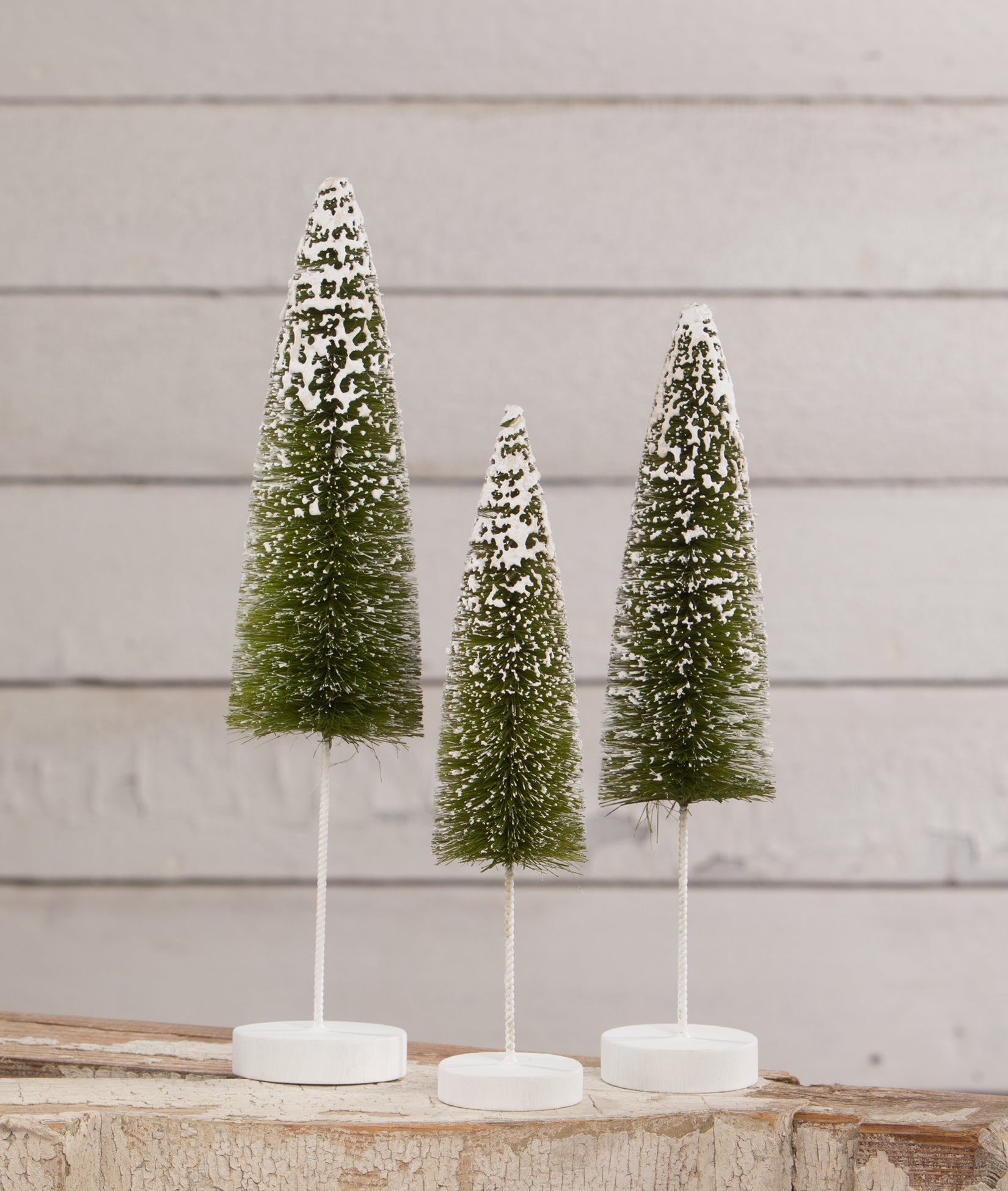 Snow Covered Green Bottle Brush Tree S3