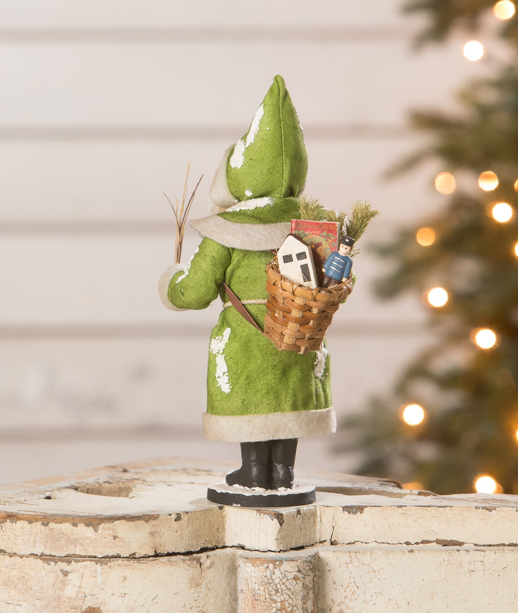 Vintage Santa in Green Small