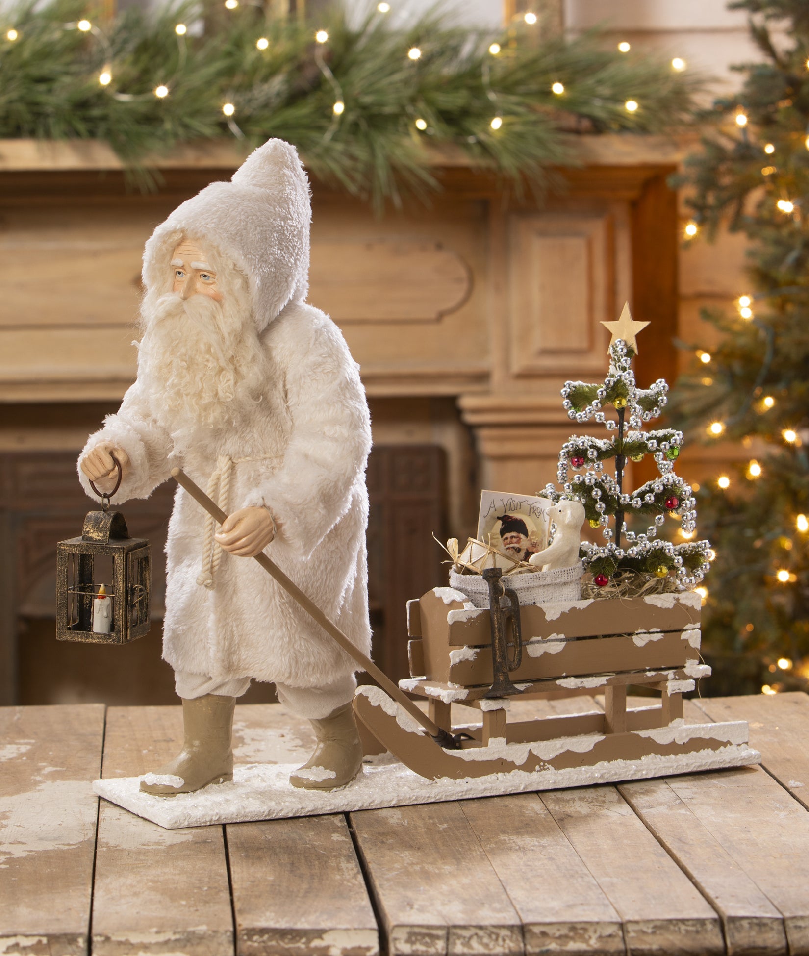 Vintage Santa Pulling Sled