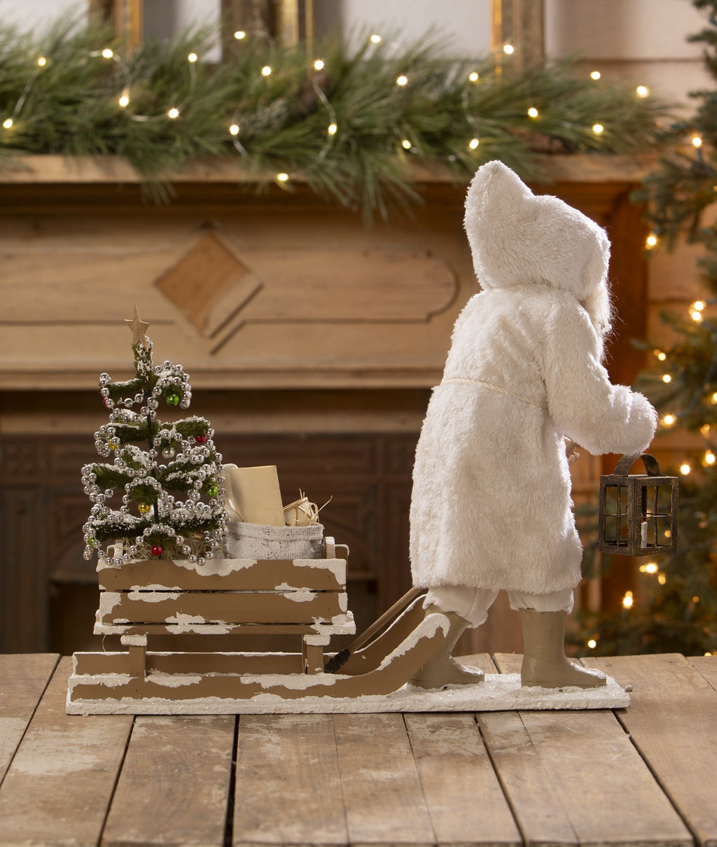 Vintage Santa Pulling Sled