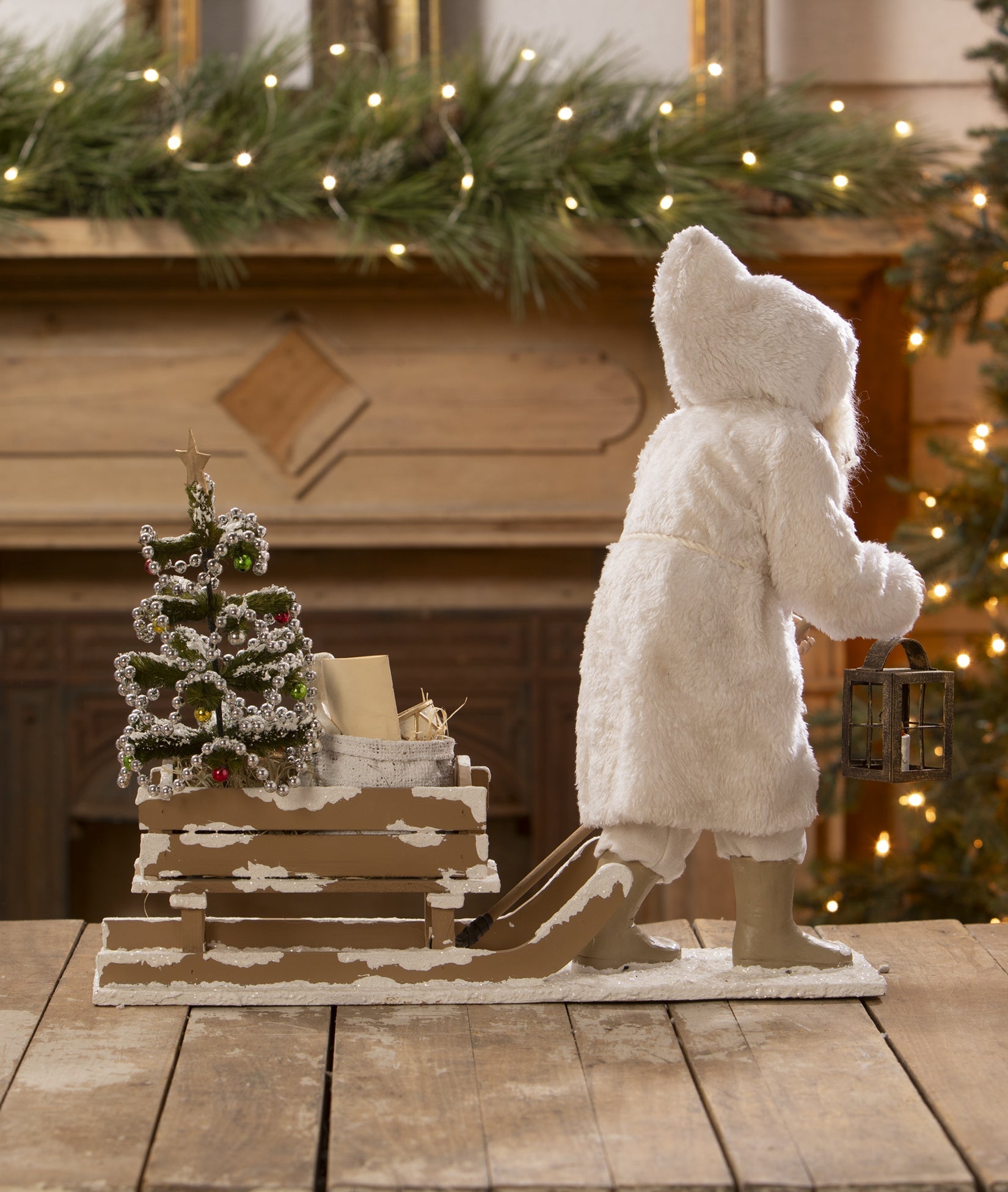 Vintage Santa Pulling Sled