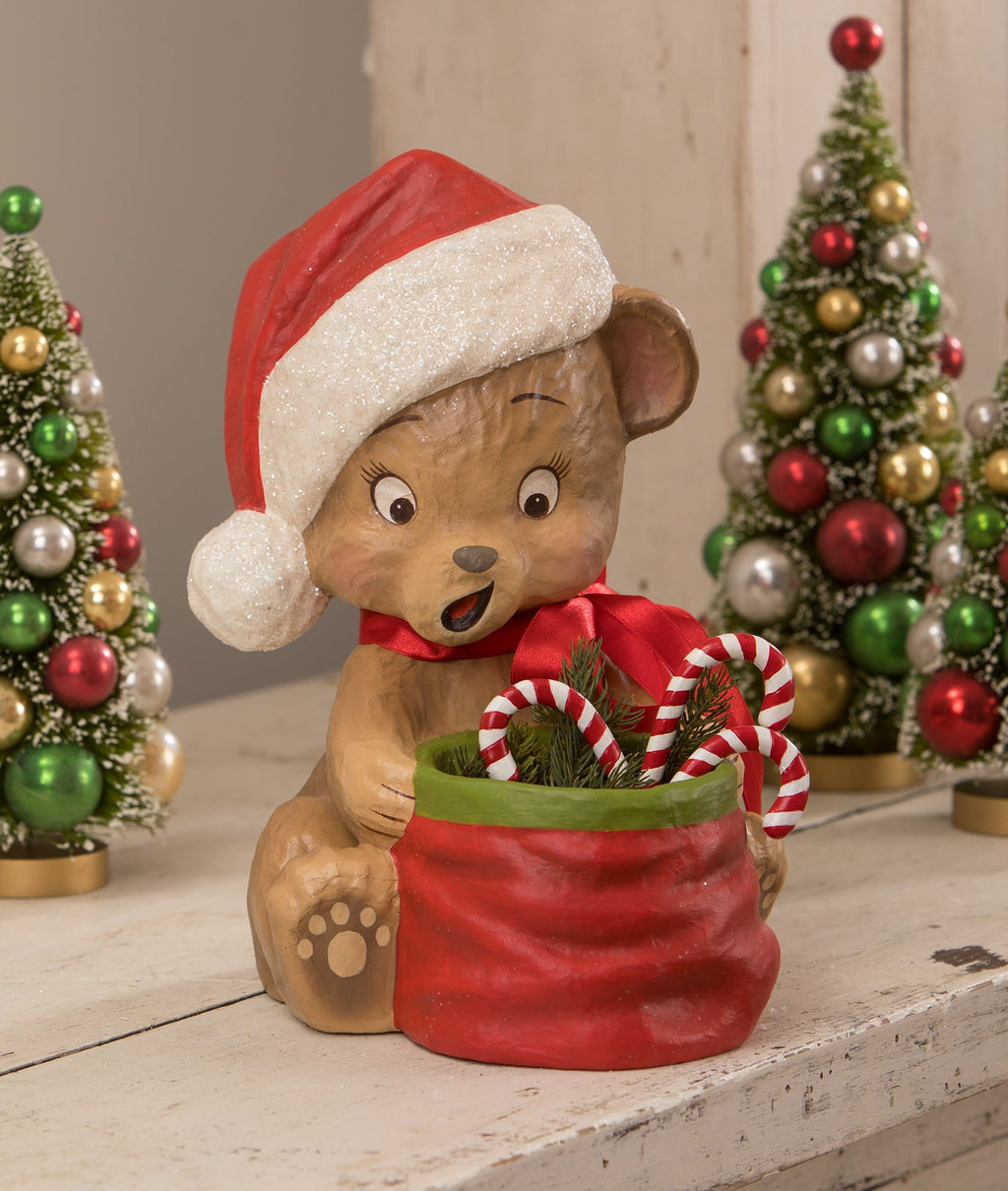Christmas Surprise Bear Paper Mache