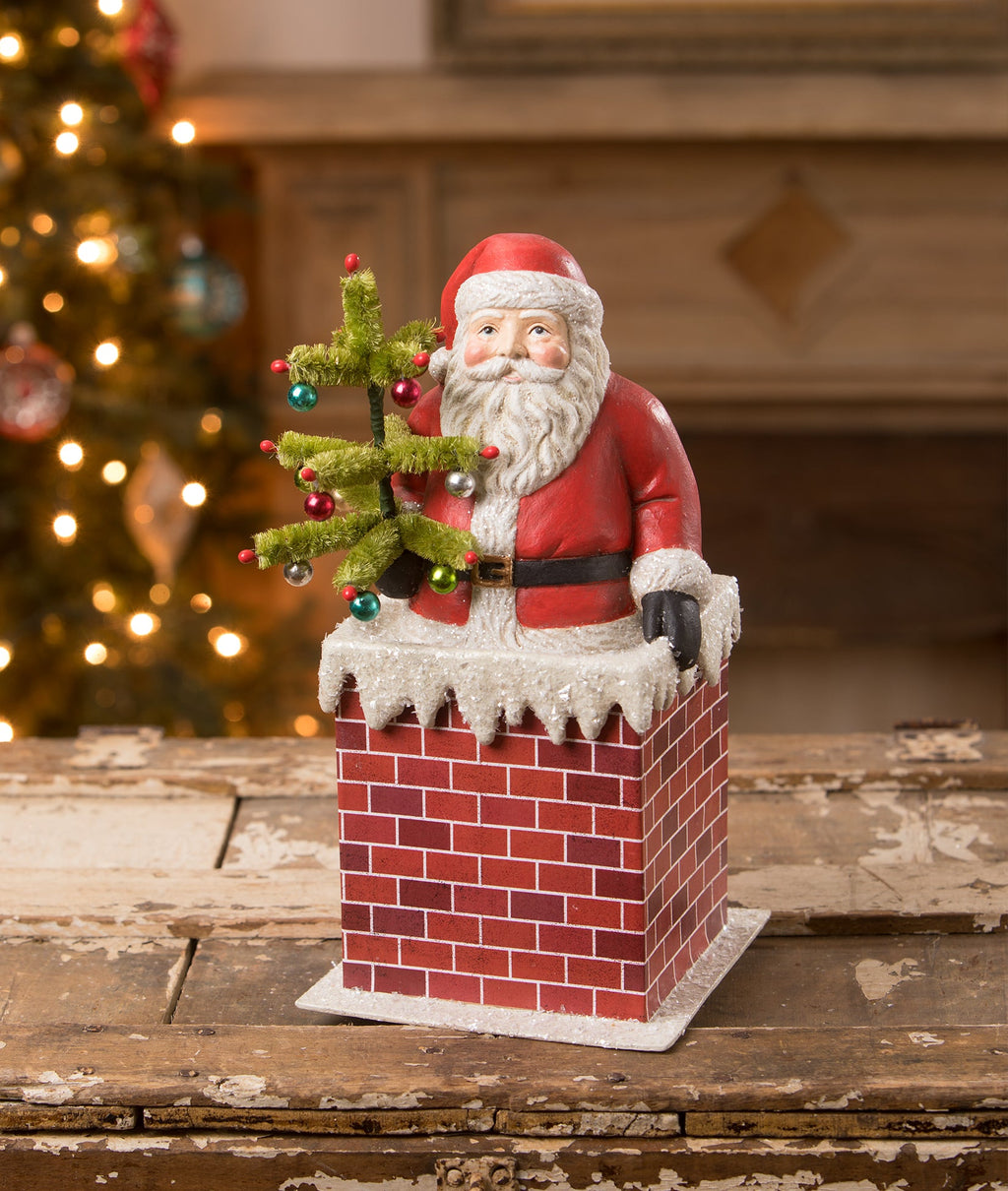 Vintage Santa in Chimney