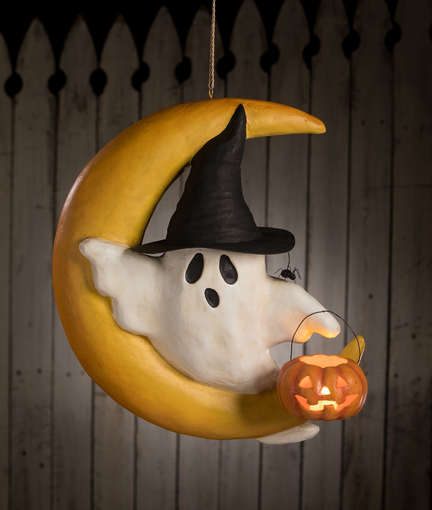 Ghoulish Moon Paper Mache