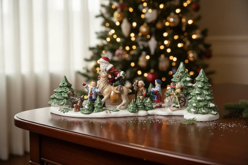 Weihnachts-Deko Set mit Santa & Miniaturfiguren