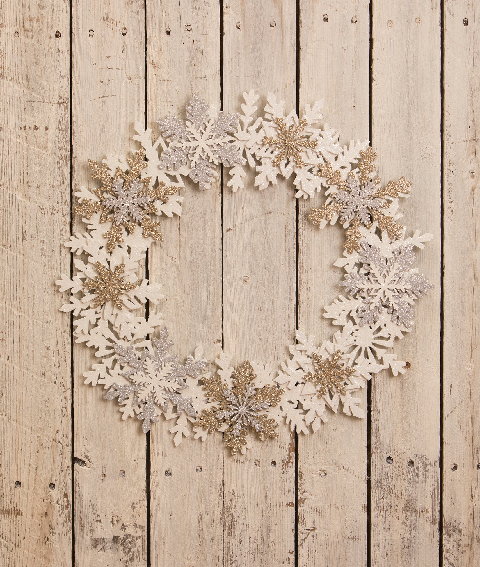 Silver and Gold Snowflake Wreath