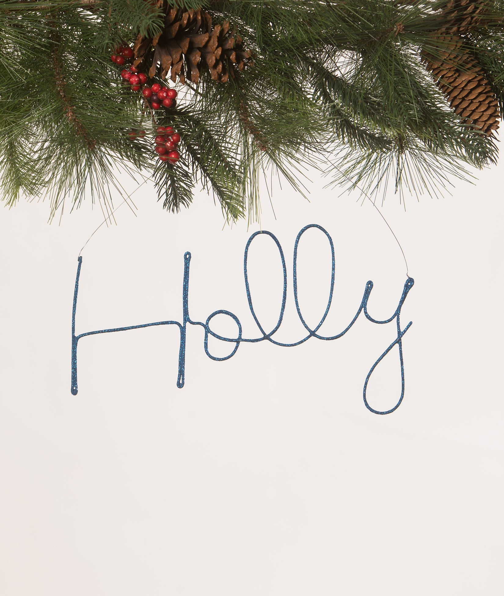 Holly Wire Word Bright Blue
