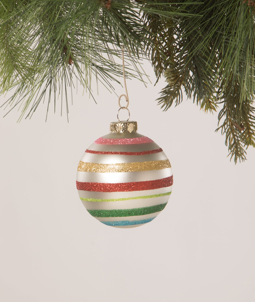 Brights Striped Ball Ornament
