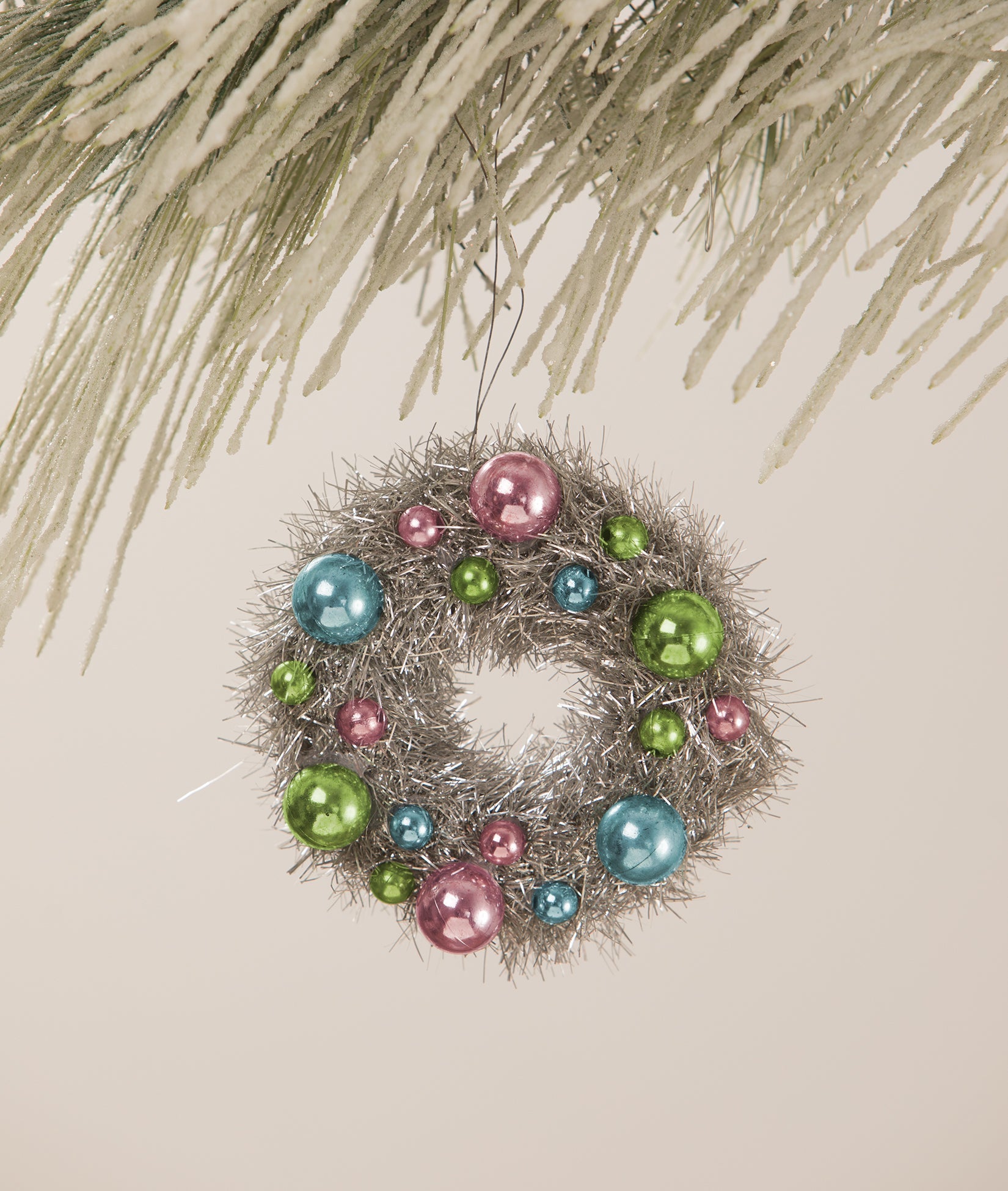 Pastel Tinsel Wreath Ornament